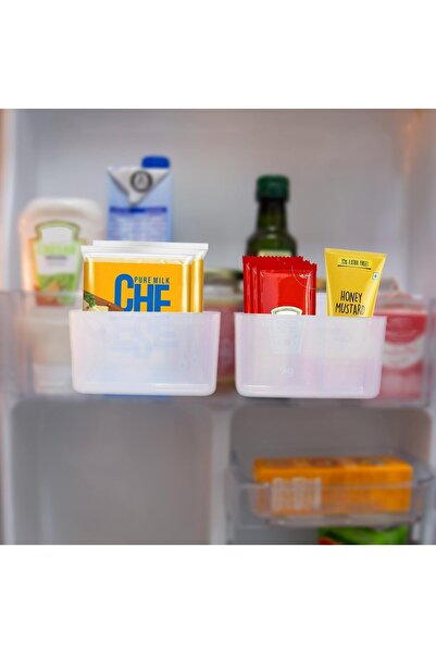 UKR Fridge Door Organizer Bins Clip-On 4 Pack Hanging Storage Containers for ...