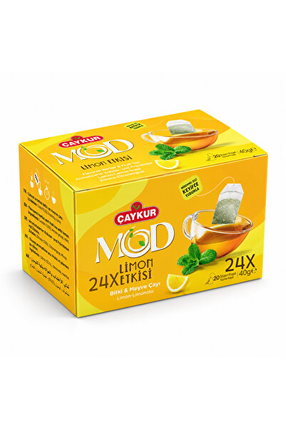 Çaykur Mod Lemon Effect Cup of Tea Bags 2X20 40Gr. Pack of Twenty-Four