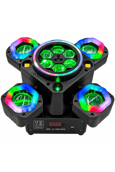 AT Performance Moving Head Profesional 100W 4-în-1 - Beam RGB, LED Multicolor...
