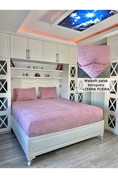ES Tekstil Zebra Desenli Wellsoft Yatak Koruyucu Yumuşak Dokulu Yatak Örtüsü ...