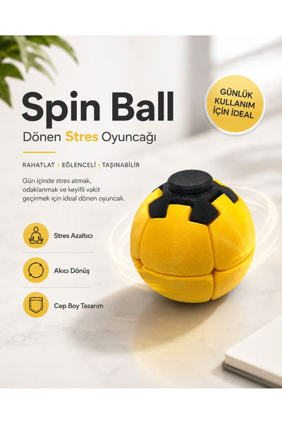 Tulparmekanik Bas Döndür Stres Topu Stres Giderici Fidget Oyuncak Renkli Döne...