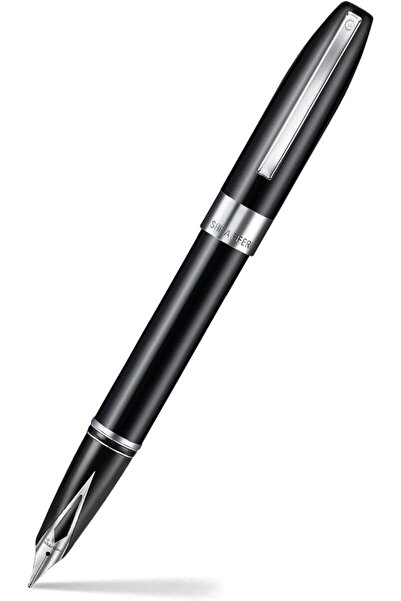 Sheaffer قلم حبر ليجاسي 9064 أسود لامع، برأس متوسط مع حواف مطلية بالبلاديوم و...