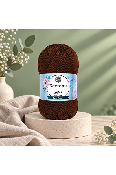 Kartopu Lotus Merserize Görünümlü Microfiber Örgü İpi K858 Koyu Kahverengi 1 ...