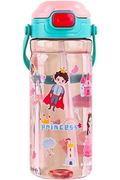 UKR Button Straw Water Bottle 550 ml Boys Blue Leakproof School Kids 18 oz Au...