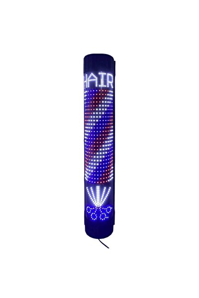 Vivendo Περιστρεφόμενη λάμπα LED 90/120 εκ., Φωτιζόμενη διαφήμιση για κουρείο