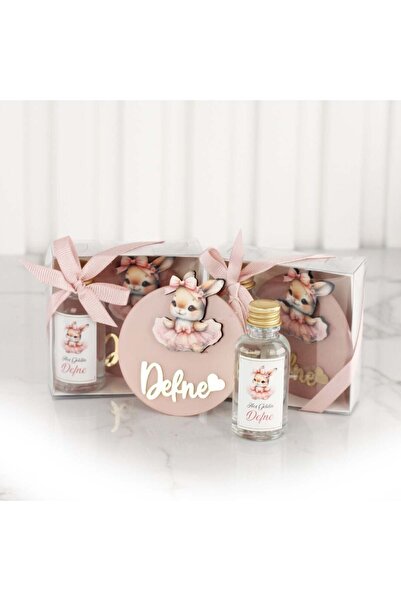 Çikolata Atölyesi Tavşan Temalı Kutuda Mini Kolonya Şişesi ve Pleksi Magnet 2...