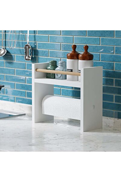 Vivendo Kitchen shelf with paper towel holder, spice organizer, 30x13.5x29 cm