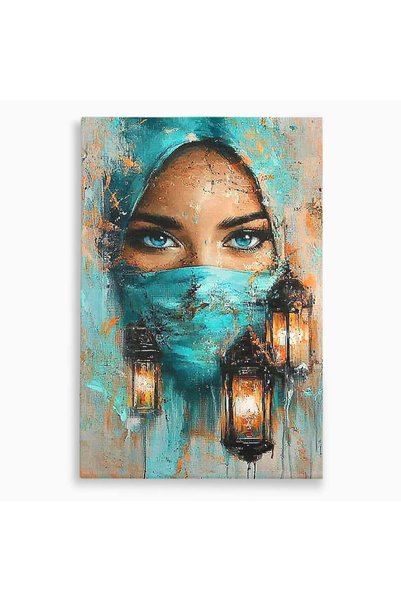 Luxcanva Tablou Canvas Privire Misterioasa 80x120 cm pe Sasiu Lemn Ochi Frumu...