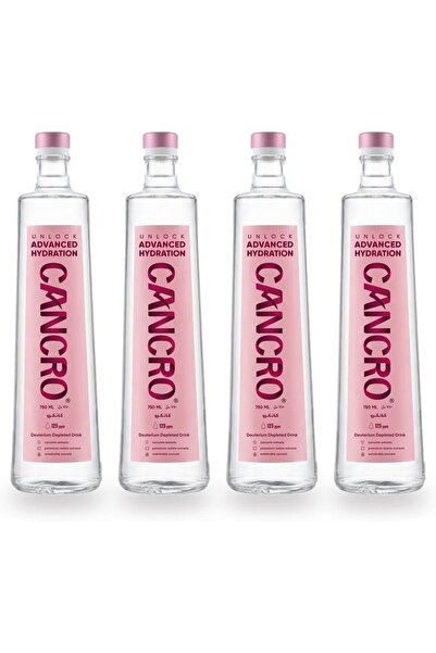 CANCRO Deuterium Depleted Drinking Water, 125 PPM, 750 ml, Pack of 4