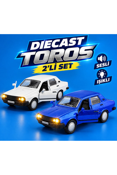 alpmodel Çek Bırak Mavi Beyaz Renault Sesli ve Işıklı 12 Cm Diecast Metal Mod...