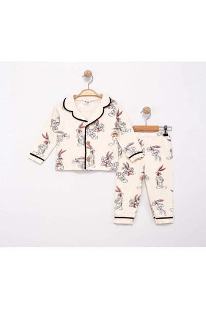 EMSTA BABY Rabbit Patterned Baby Pajama Set -100% Cotton