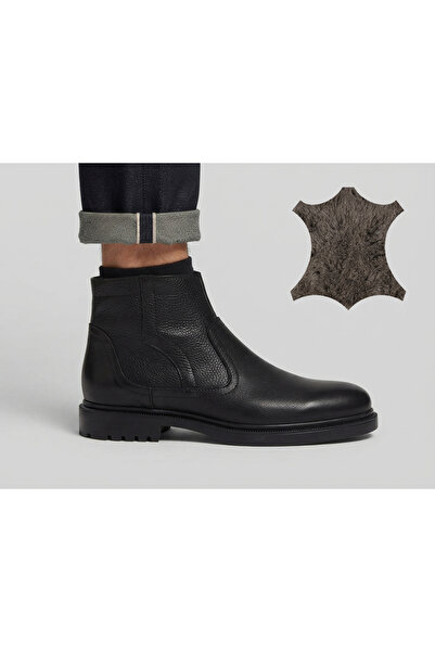 MARCO ROCCO Genuine Leather and Fur Zippered Boots Men's Shoes