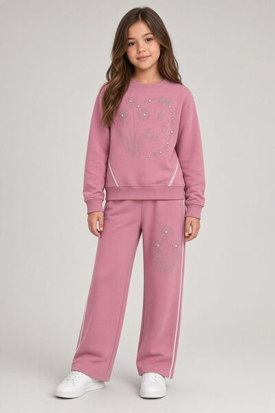 Kids Club Stone Flower Detail Girls' Set