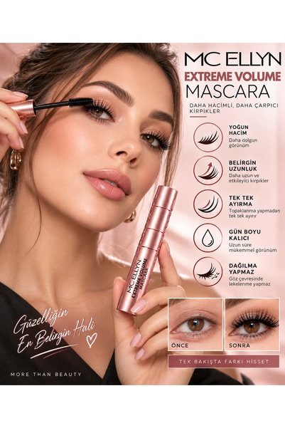 Genel Markalar MC ELLYN Extreme Volume Mascara – Ekstrem Hacim & Uzunluk Etki...