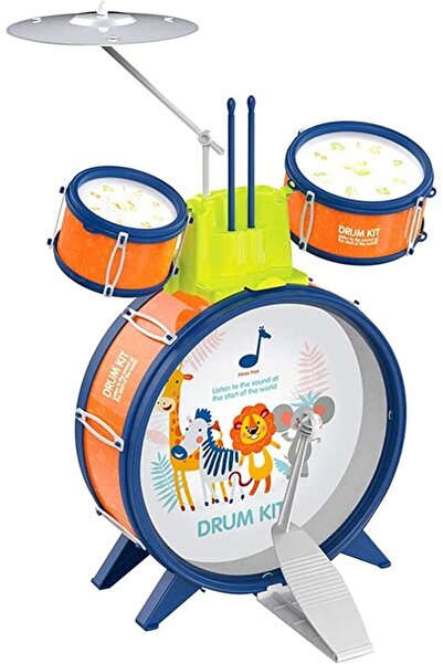 UKR Kids Drum Kit, Toddler Jazz Drum Musical Educational Learning Toy (Orange)