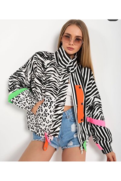 Shazel Zebra desenli ceket