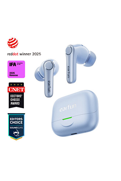 EARFUN Casti wireless Air Pro 4+ ANC, 6 microfoane, Bluetooth 6.0