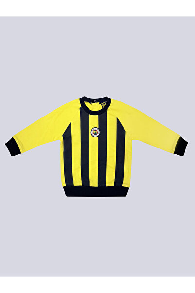 Fenerbahçe Sarı Lacivert Çubuklu Bebek Sweatshirt