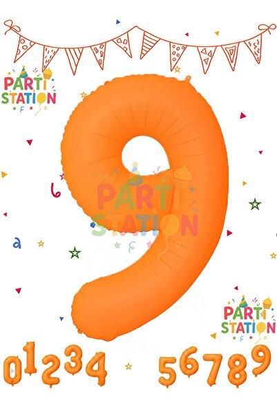 Parti Station 9 Years Old Orange Color Neon Nine Number Foil Balloon 40Inch 1...