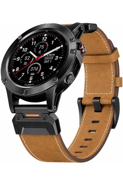 O Ozone Leather Quick-Fit 22mm Watch Band Compatible with Garmin Fenix E/Feni...