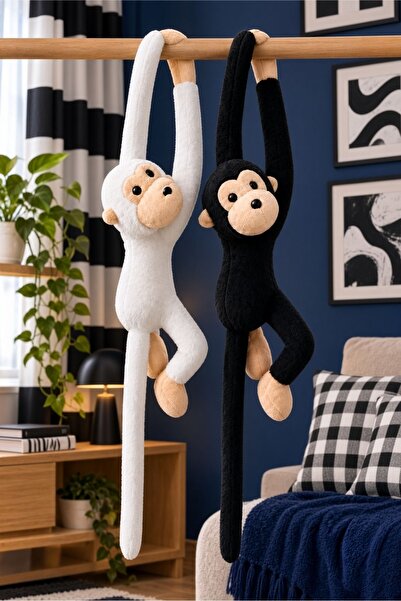 STORE24 Fan Black and White Dual Long-Legged Hands Clinging Monkey Plush Toy ...