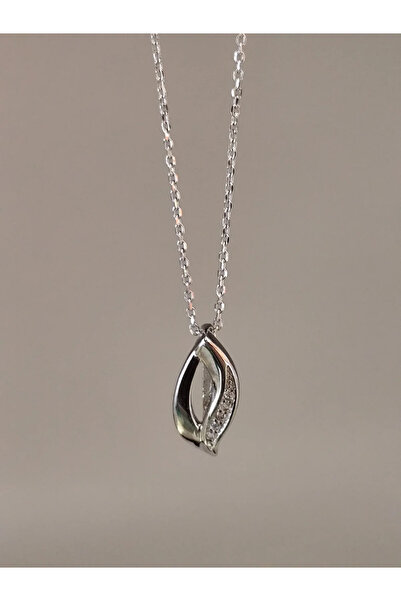 Peach Jewelry Μενταγιόν Λάουρα Ασήμι 925 Ρόδιο Μικρό Μοτίβο με Ζιργκόν
