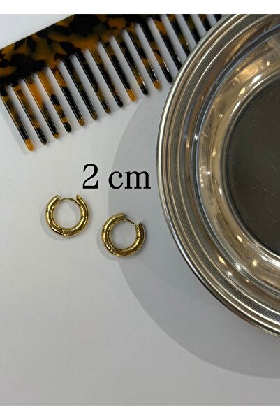 KİLİGİSTANBUL 2 CM GOLD RENK ÇELİK HALKA KÜPE