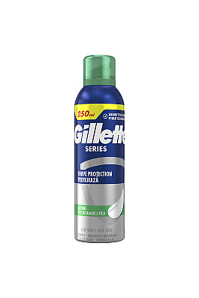 Gillette Spumă de ras calmantă cu parfum de Aloe Vera, 250 ml