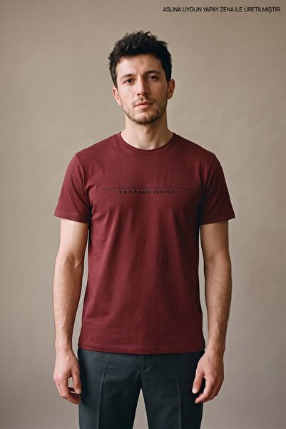 Maccali Tile Men's Text Printed Crew Neck T-Shirt