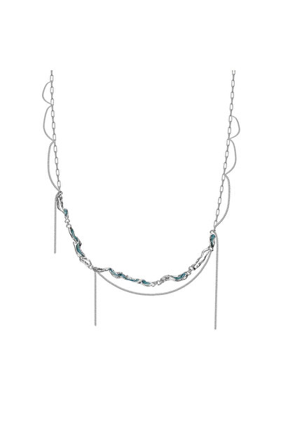 Peach Jewelry Κολιέ Ιζαμπέλα Ασήμι 925 Ρόδιο Ακουα Περίτεχνο