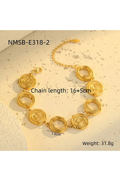 Peach Jewelry Βραχιόλι Κλασικού Στυλ, Σχήματος Κύκλου, Χρυσό Χρώμα, Κατασκευα...