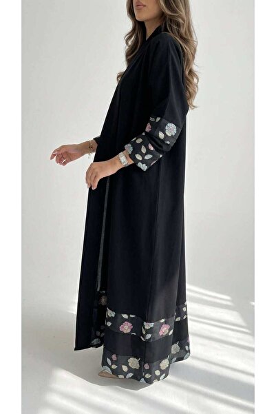 AYA Mwt1388 Abaya with Linen Embroidery