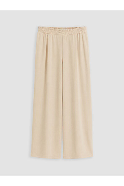 LC Waikiki Vizyon New Season Beige Plus Size Women's Sweatpants