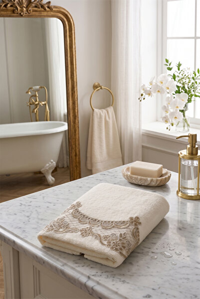 iselahome Belenay Velvet Towel Cream-Πετσέτα Χεριών & Προσώπου 50&90