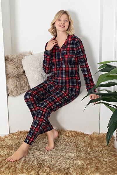 PİJAMANGEL Γυναικεία Πιτζάμα "Pijamangel" PLAID BLUE