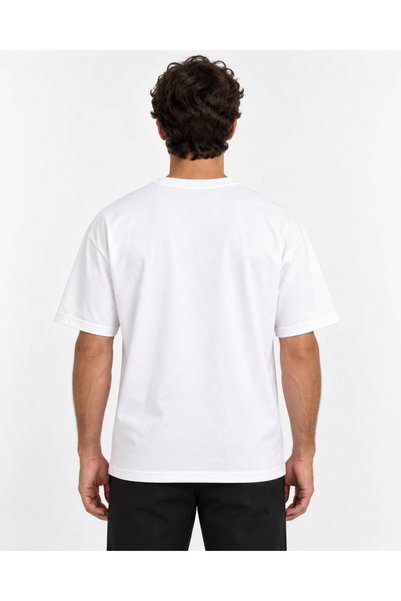CANMODA Beyaz Oversize Here Comes the Sun Baskılı Erkek Tişört