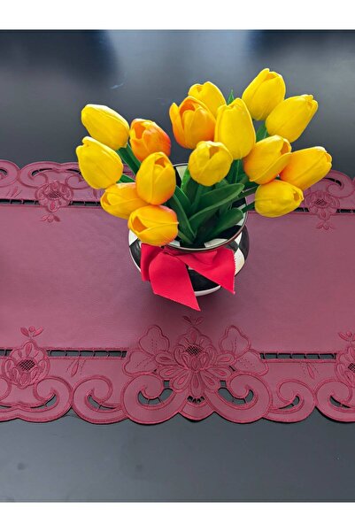 NC Home Design Wine Deri Bordo Runner 1 Adet (Ebat 36 cm*120 cm)