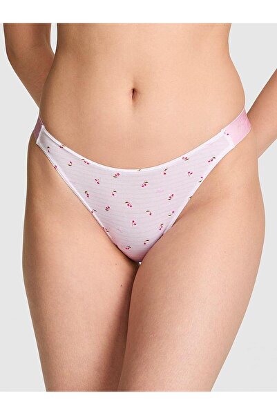 PINK Logolu Pamuklu Derin Bacak Kesim Tanga
