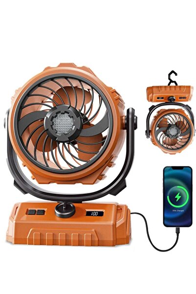 BlueFire X5 6-Inch 100-Speed Rechargeable Outdoor Camping Fan with LED Light ...