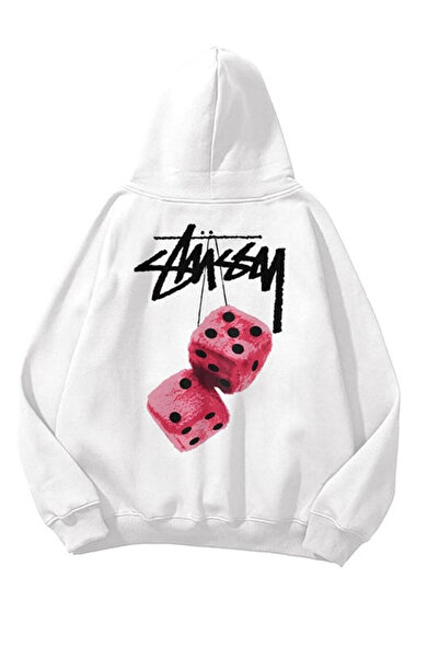 K KOZZ STYLE هودي سويت شيرت أبيض اللون من القطن بثلاثة خيوط للجنسين من Camsey...