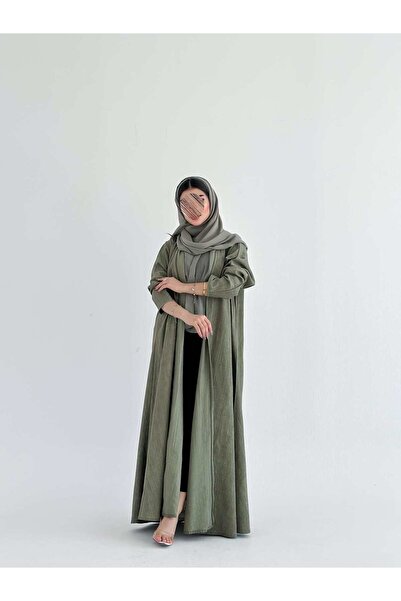 AYA MWT2004 - عبايه لنن نص كلوش