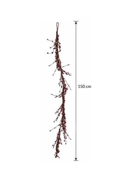 Parti Adresi Cadılar Bayramı Bordo Berry Garland 150 cm – Şömine ve Kapı Dekoru