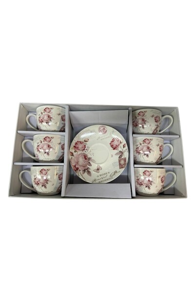 odjas Set 6 cani ceramice cu motive traditionale romanesti, 200ml