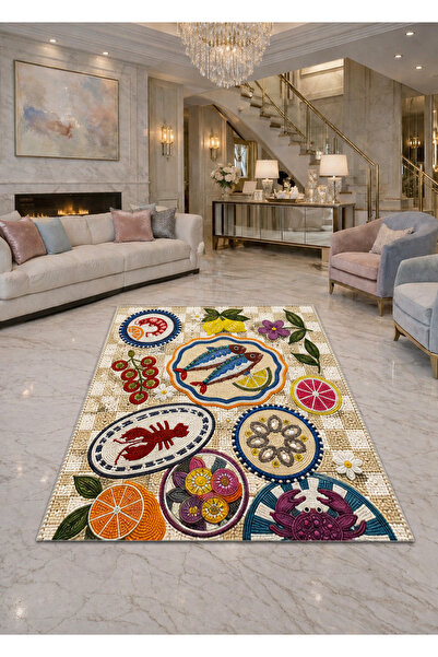 Rugs Modern Halı SDT Karışık Desenli Modern Dokuma Taban Dekoratif Halı sdtam...