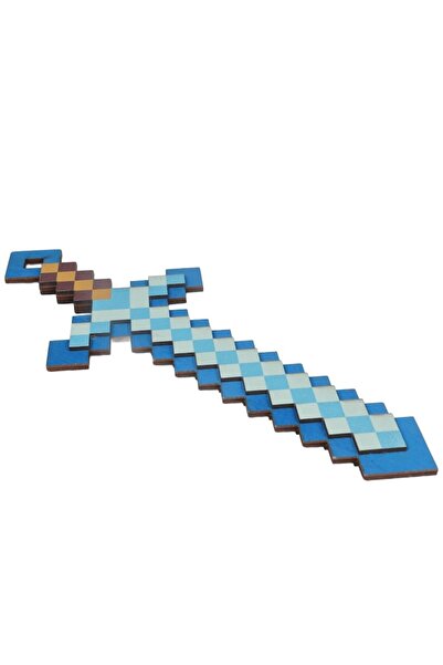 LimArt Sabie Minecraft Diamond din Lemn, Design Pixelat 8-Bit, 28x11 cm, Mult...