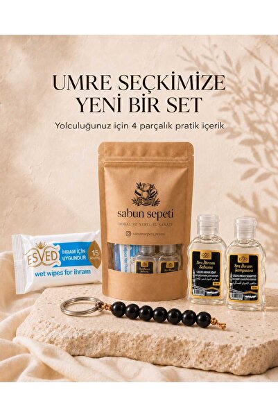 SABUN SEPETİ Hac ve Umre İhram Seti - Esved Kokusuz Şampuan, Sabun, Mendil ve...