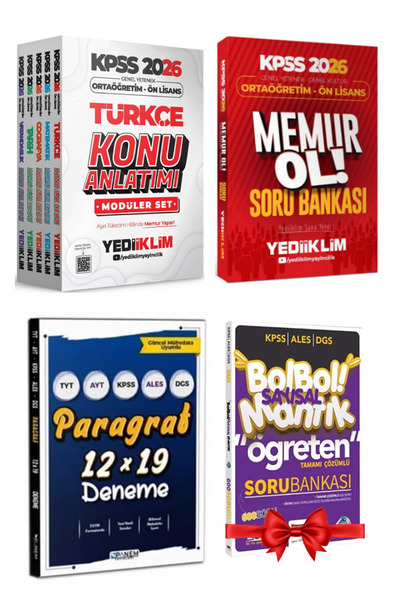 Yediiklim Yayınları KPSS Ortaöğretim-Önlisans Konu Anlatımı Modüler Set+Memur...