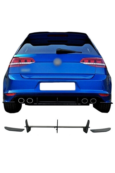 CΑRΝΕR Διαχύτης Πίσω Προφυλακτήρα Για VW Golf VII (7) 13-17 Για Έκδοση R Μαύρ...