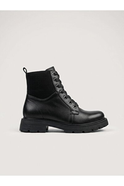 NUR KARACA 25100145K Genuine Leather Zippered Boots with Elastic Back Detail ...
