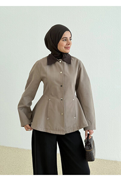 MODA AKSA 7755 KONTRAST VATKALI CEKET VİZON